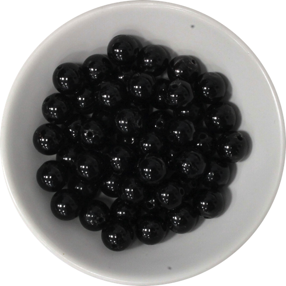 Perles Tourmaline Noire 8 mm - Sachet de 50 perles