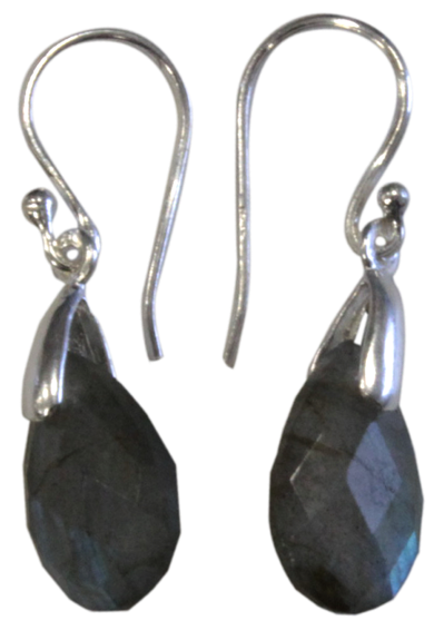 Boucles d'oreilles Labradorite Argent 925 Facettées