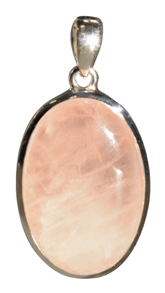 [3660341604021] Pendentif Quartz Rose Forme ovale Pierre sertie