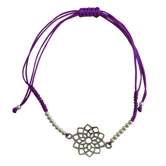 Bracelet cordon ajustable en coton - Chakra Sahasrara
