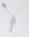 Collier Goutte Pierre de Lune Arbre de Vie et Pompon - Argent 925