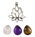 Coffret Collier Fleur de Lotus - 3 Pierres Interchangeables