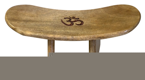 Banc de Méditation en Bois Gravure Om