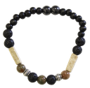 Bracelet H Pierre de lave, Jaspe, Bois, Hématite Perles rondes