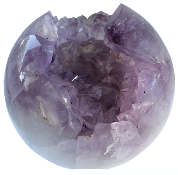 Boule Creuse Améthyste et Cristaux de Quartz 1,3 kg à 1,4 kg