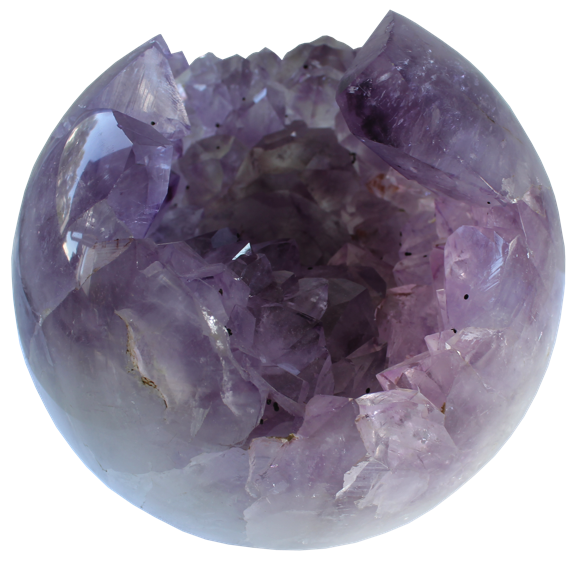 Boule Creuse Améthyste et Cristaux de Quartz 1,9 kg à 2 kg