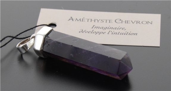 Pendentif Améthyste chevron Forme pointe