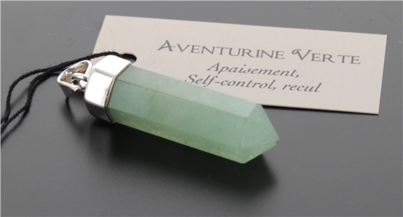 Pendentif Aventurine Verte Forme pointe