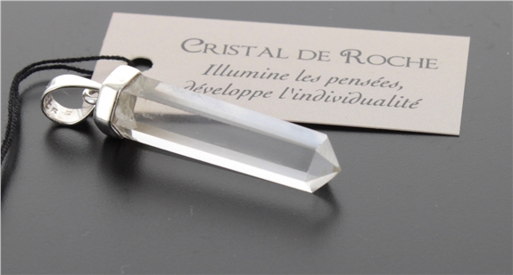 [3660341621585] Pendentif Cristal de Roche Forme pointe