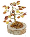 Arbre du Bonheur Ambre mixte 8 cm 32 pierres