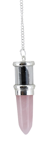Pendule Pointe Quartz Rose et Remplissage Schungite