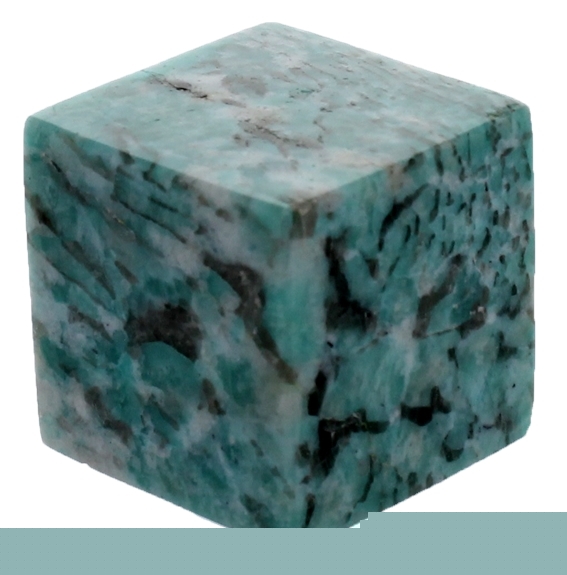 Cube Amazonite Graphique - 3,5 cm