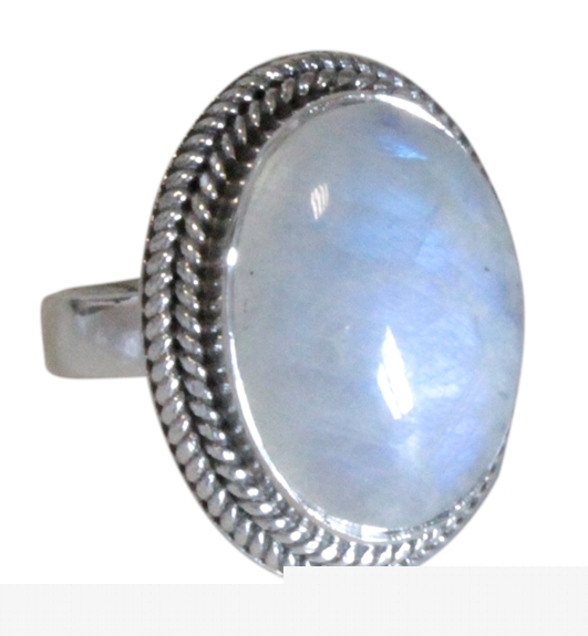Bague Argent Pierre de Lune Taille 57