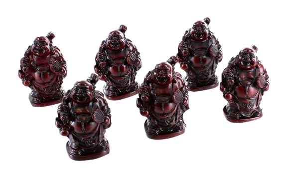 Bouddha Bonheur - Résine Rouge