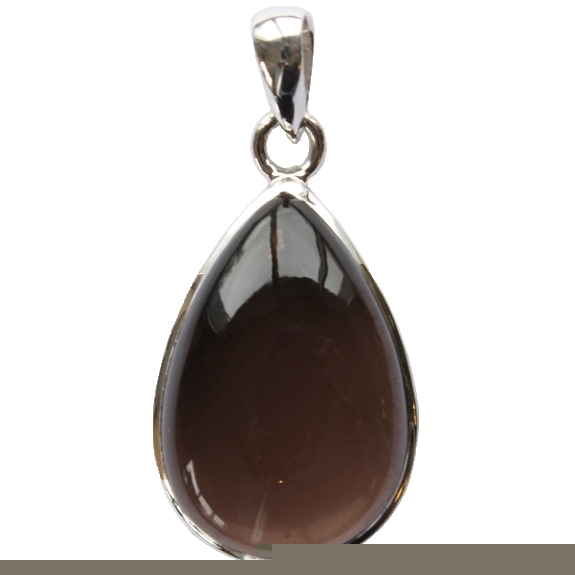 Pendentif avec carte Quartz Fumé Argent - Tranche 2 à 2,5 cm