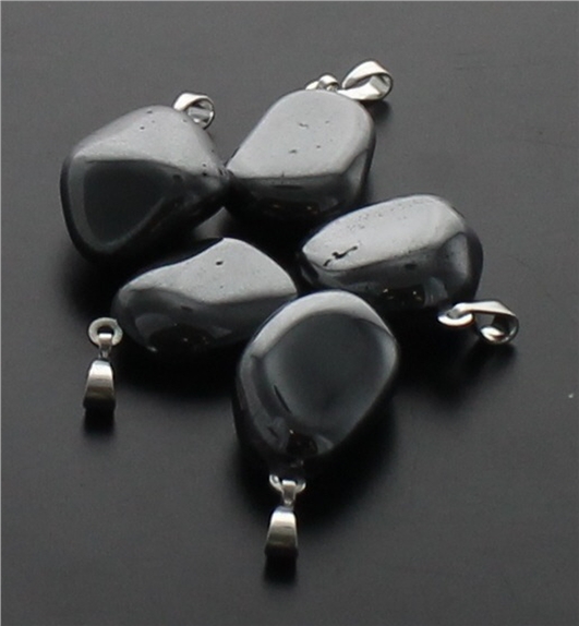 Pendentif pierre roulée  - Hématite