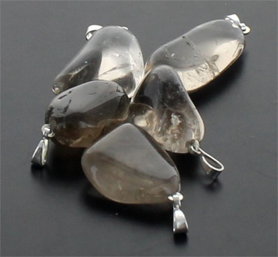 Pendentif pierre roulée - Quartz Fumé