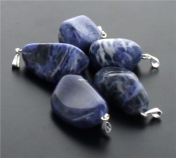 Pendentif pierre roulée - Sodalite