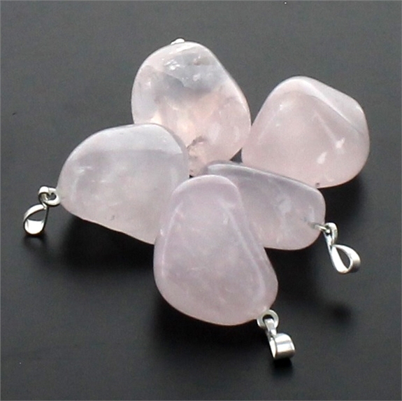 Pendentif pierre roulée - Quartz Rose
