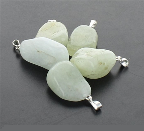 Pendentif pierre roulée - Aigue Marine