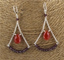 Boucles d'oreilles Grenat et Cornaline Argent 925