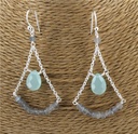 Boucles d'oreilles Labradorite et Aqua Calcite Argent 925
