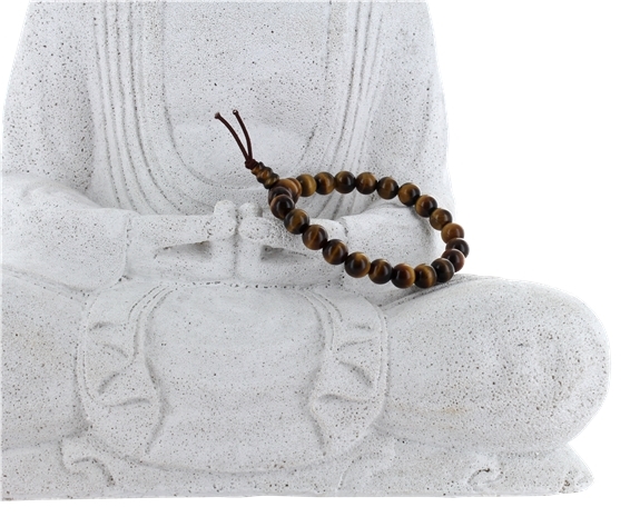 Bracelet mala tibétain - Oeil de Tigre
