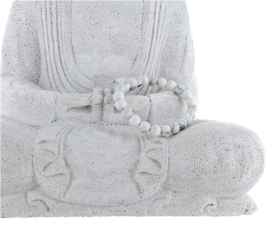 Bracelet mala tibétain - Howlite blanche