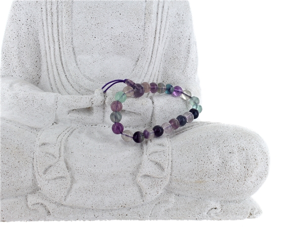Bracelet mala tibétain - Fluorite
