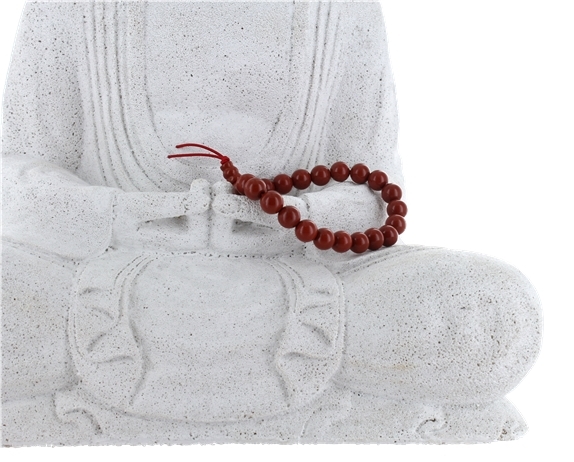 Bracelet mala tibétain - Jaspe rouge
