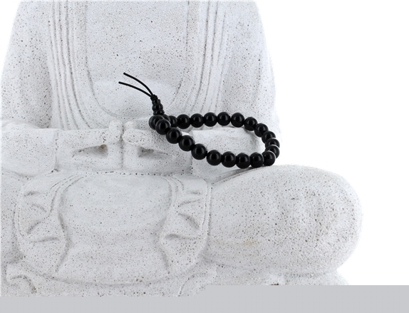Bracelet mala tibétain - Obsidienne noire