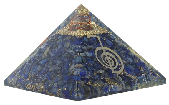 Pyramide Orgonite Lapis Lazuli avec Symbole Reiki