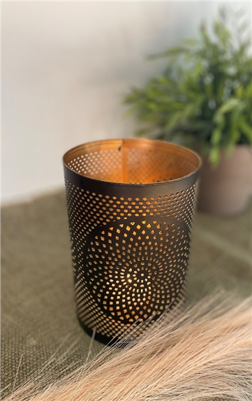 Photophore Rond Mandala - 10 x 15 cm