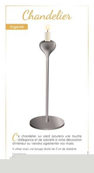 Chandelier Métal sur Pied -  Argenté Brillant