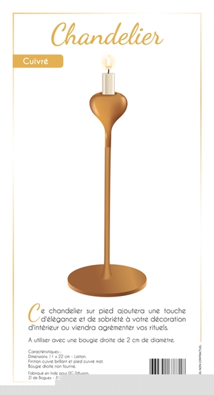 Chandelier Métal sur Pied -  Cuivré Rose Brillant et Mat