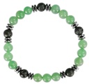 Bracelet H Aventurine Verte, Pierre de lave Perles rondes 8 mm
