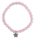Bracelet Quartz Rose Perles rondes 6 mm Breloque étoile