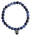 Bracelet Sodalite Perles rondes 6 mm Breloque coeur