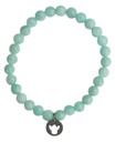 Bracelet Amazonite Perles rondes 6 mm Breloque ange