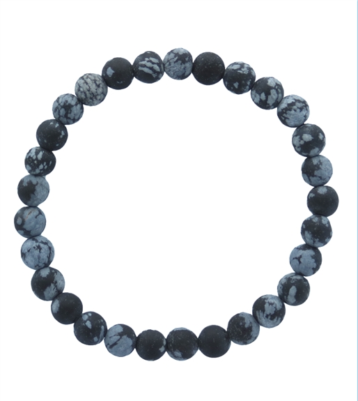 Bracelet Obsidienne mouchetée Perles rondes 6 mm Mates