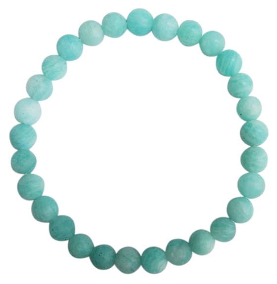 Bracelet Amazonite Perles rondes 6 mm Mates
