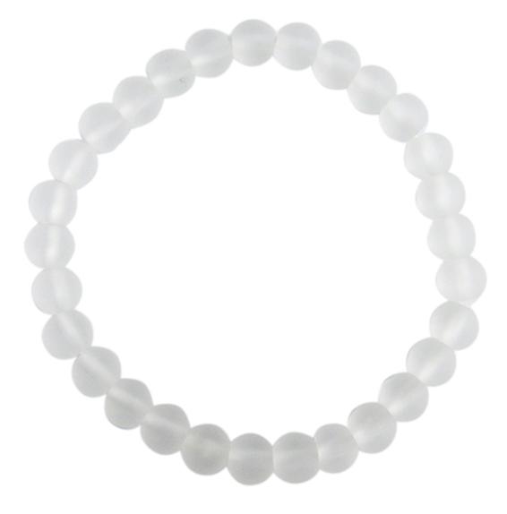 Bracelet Cristal de Roche Perles rondes 6 mm Mates