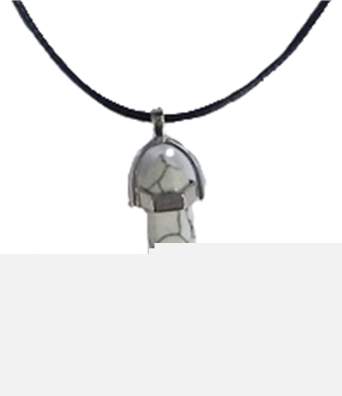 Collier Howlite Blanche Pointe Cordon noir