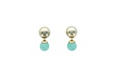 Boucles d'oreilles Amazonite Boules Réversibles Métal Doré