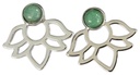 Boucles d'oreilles Aventurine Verte Perle et Lotus Métal argenté