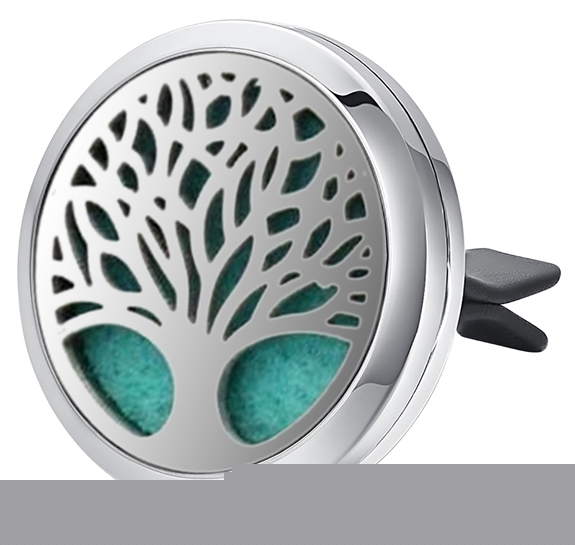 Diffuseur Clip pour Voiture Arbre de vie Argenté