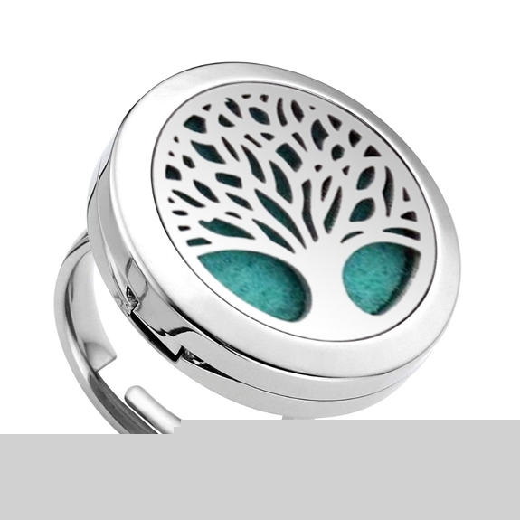 Diffuseur Bague Arbre de vie Argenté Ajustable T52/53/54