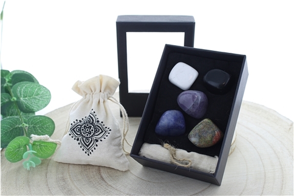 Coffret 5 Pierres Roulées Taille L Anti Stress Relaxation