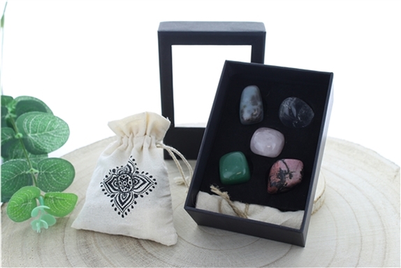 Coffret 5 Pierres Roulées Taille L Amour Stabilité