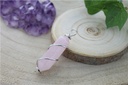 Pendentif en Quartz Rose Pointe Biterminée et Spirale en Métal Argenté